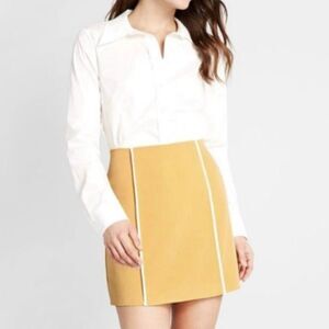 ModCloth "The Bottom Line" Mustard Yellow Short Skirt Trim Size 10 New with Tags